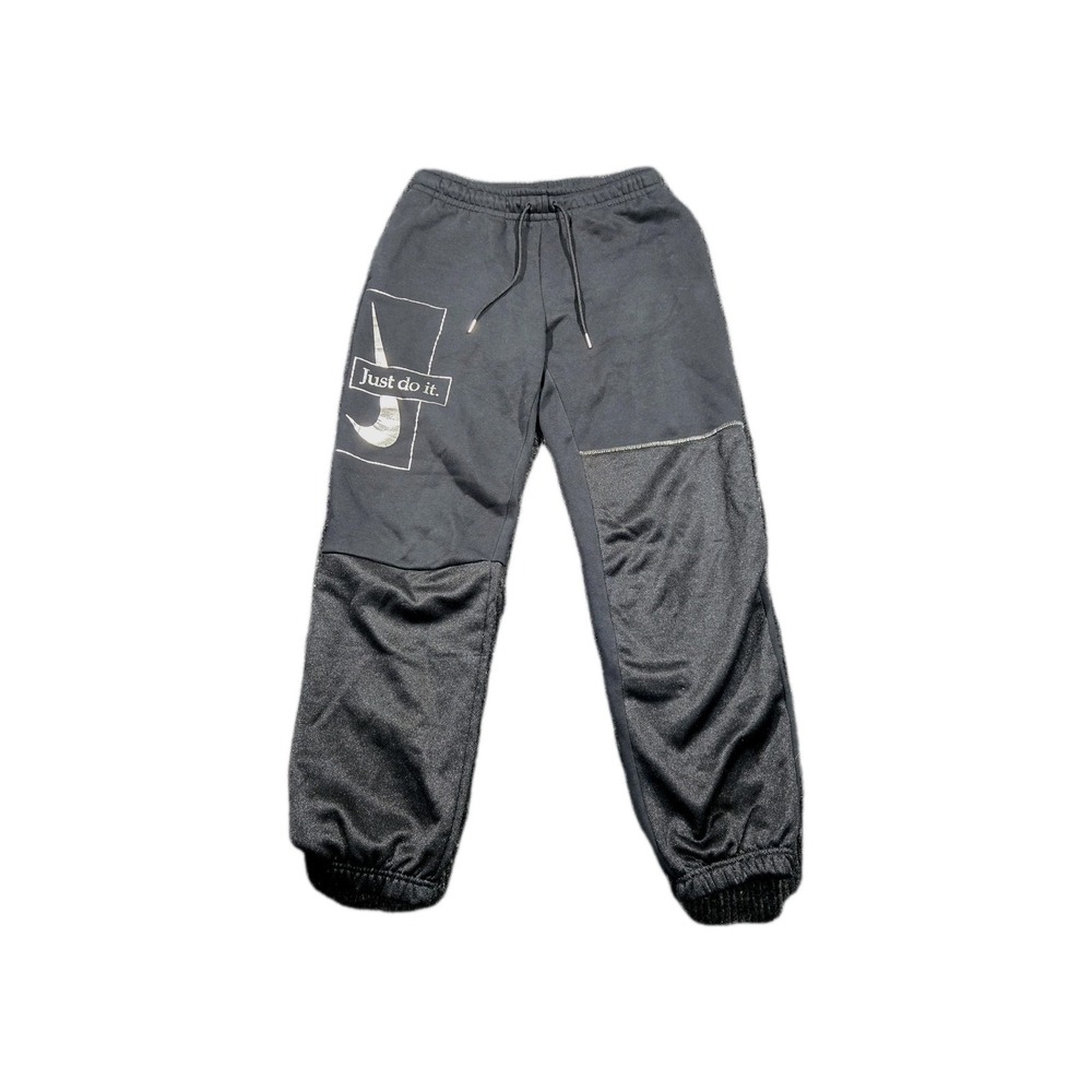 Nike Jogger Sweatpants Mens Small Black Excellent Just Do It Graphic Mixed Media
